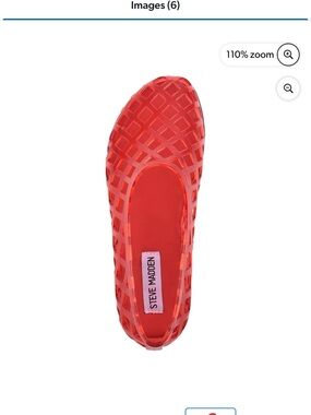NWT Steve Madden Coral-Red Jelly Lattice Flat